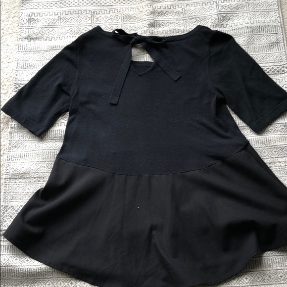 Black peplum sweater blouse - Picture 1 of 2